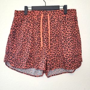 NWT BuffBunny Orange Leopard Flo Shorts Size L